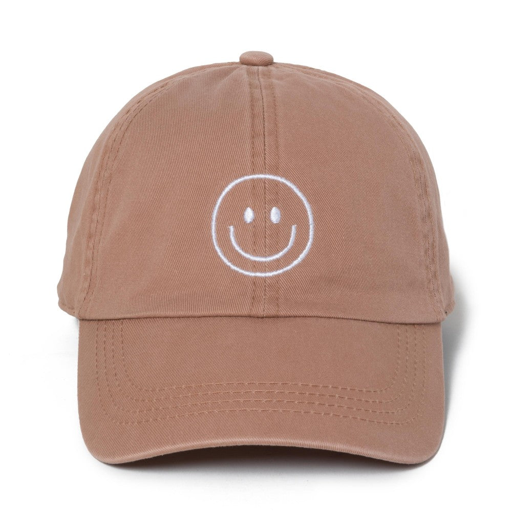 Embroidered Smiley Face Cap