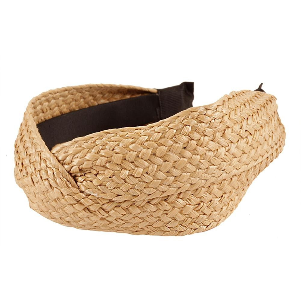 Rattan Wide Knotted Headband- natural