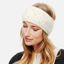 Load image into Gallery viewer, Pearl Studded Lined Super Soft Headband
