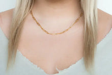 Load image into Gallery viewer, 18k Gold Plated Paper Clip Chain with Toggle Clasp
