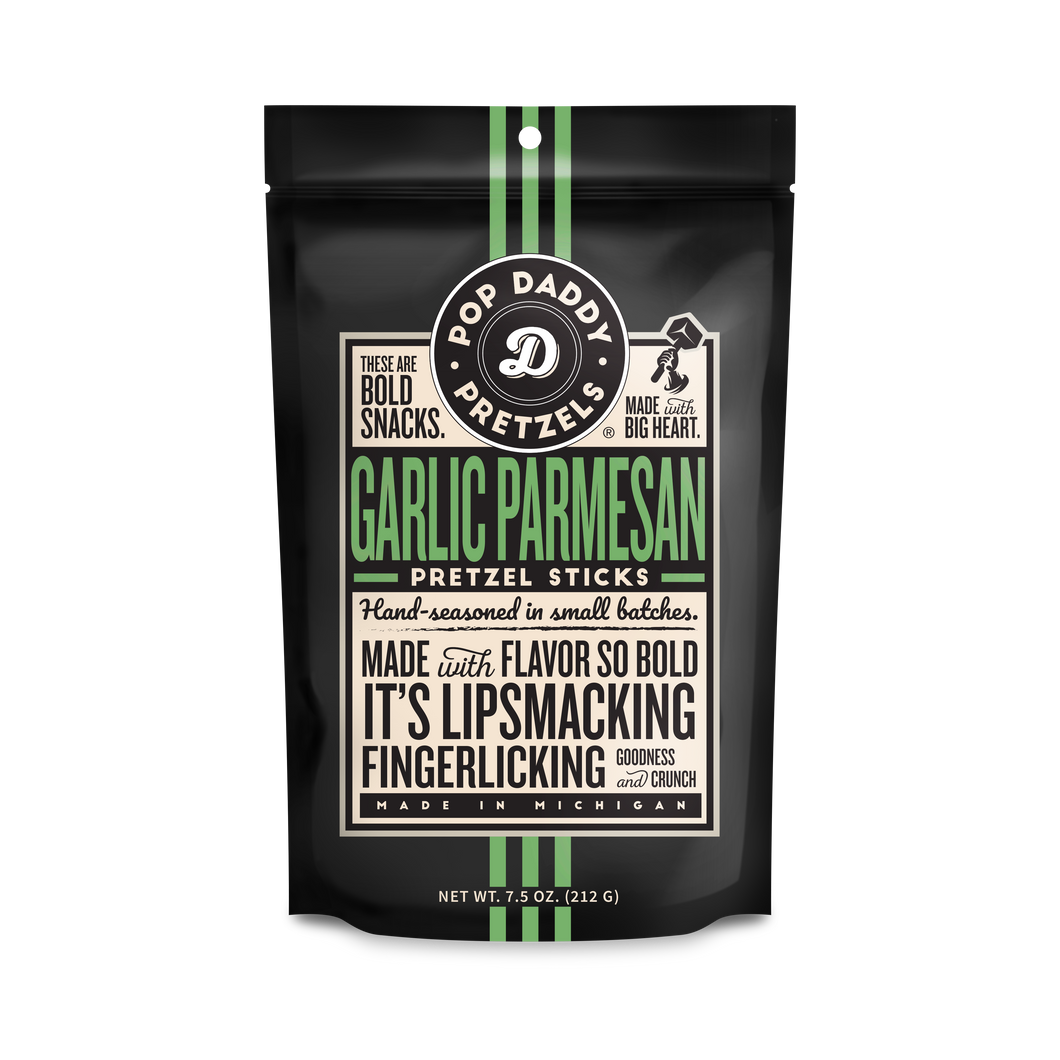 Pop Daddy – Garlic Parmesan Seasoned Pretzels 7.5oz