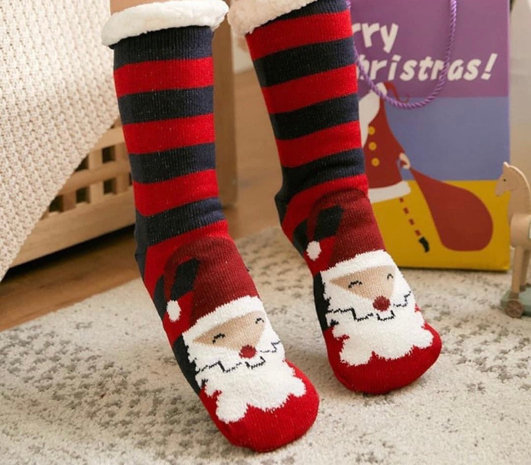Santa fleece socks