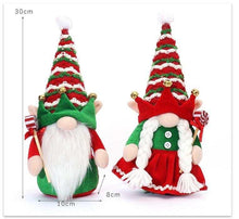 Load image into Gallery viewer, Red + Green holiday gnome duo

