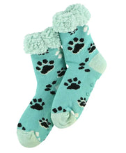 Load image into Gallery viewer, Paw print sherpa socks
